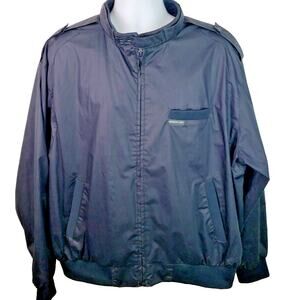 Official Members Only Mens Jacket Bomber Black Full Zip Lightweight XL